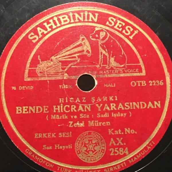 ZEKİ MÜREN-BENDE HİCRAN YARASINDAN-ZEHRETME HAYATI- TAŞ PLAK