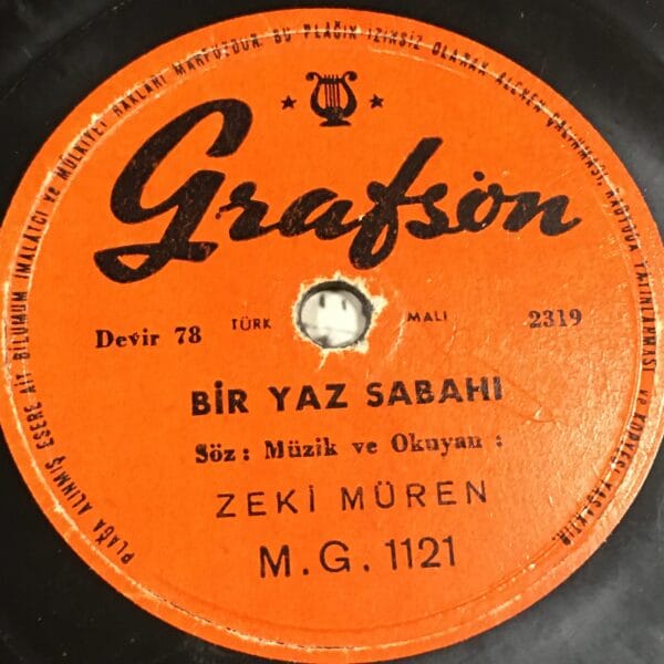 ZEKİ MÜREN-BİR YAZ SABAHI-BİR RÜZĞARDIR GELİR GEÇER- TAŞ PLAK