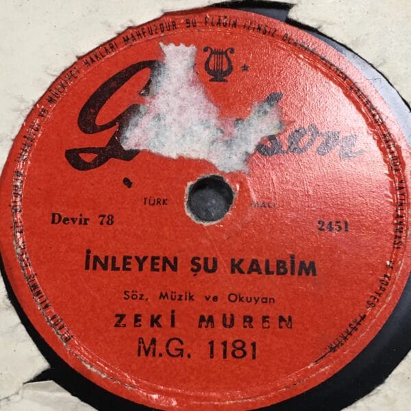ZEKİ MÜREN-İNLEYEN ŞU KALBİM-GÖĞSÜNE TAKTIĞIN GÜLDÜR-TAŞ PLAK