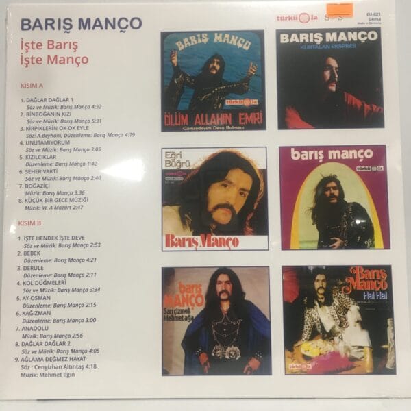 BARIŞ MANÇO-İŞTE BARIŞ İŞTE MANÇO-TÜRKÜOLA ALMAN BASKI- SIFIR AMBALAJINDA-LONGPLAY